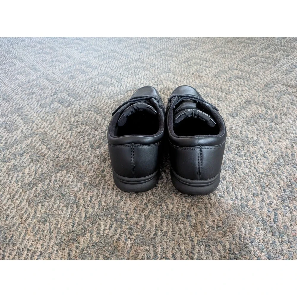 Propet LifeWalker Mens 13 XX 5E Black Leather Walking Shoes M3705 Strap Sneakers